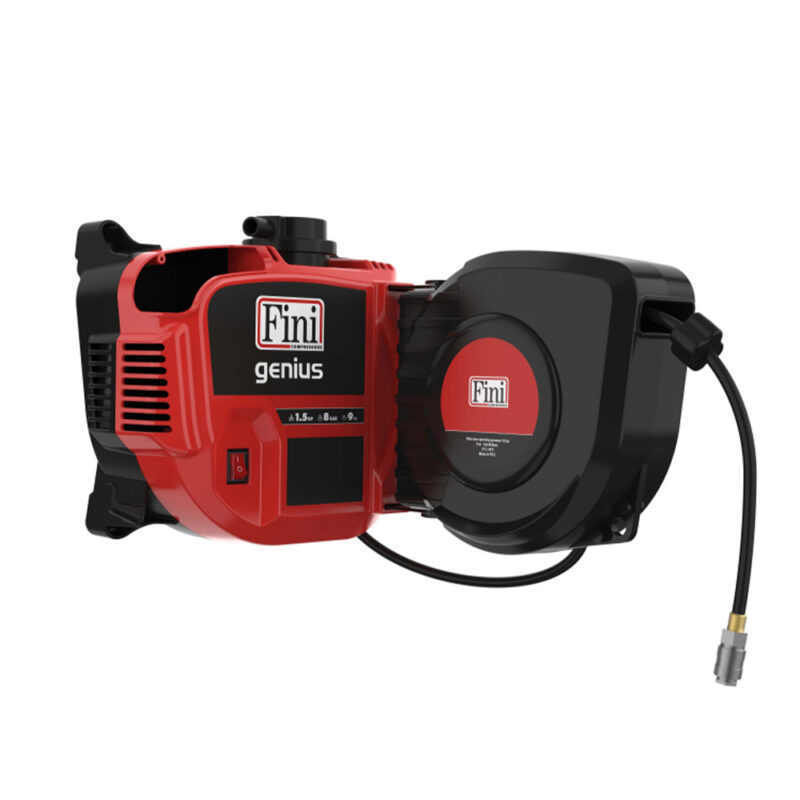 Fini Genius Wall Mounted Compressor with Hose Reel 1.1kW 8Bar