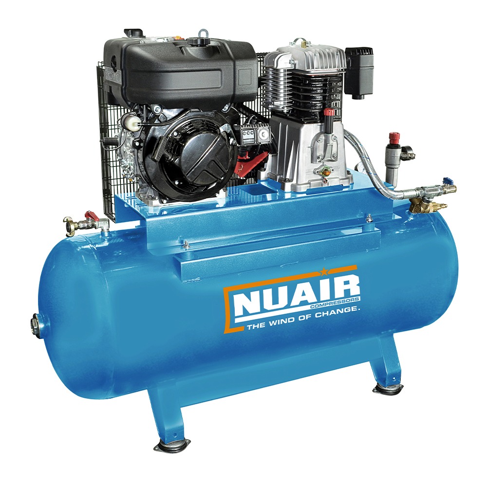 nuair nb7/11s/270f ess 33.3cfm 10bar 270l petrol driven compressor