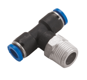 branch male stud swivel tee (metric & bspt)