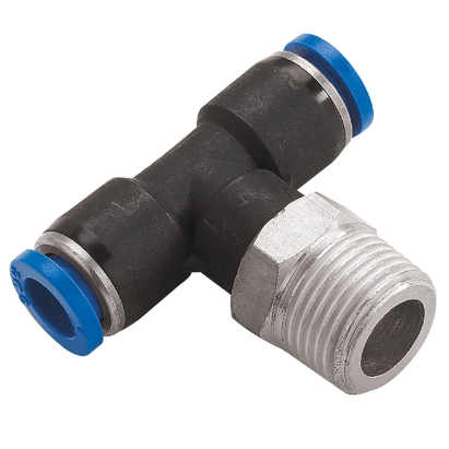 branch male stud swivel tee (metric & bspt)