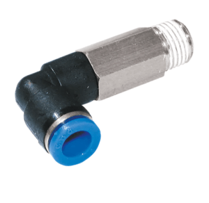 extended male stud swivel elbow (metric x bspt)