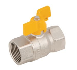 female x female en331 gas wing handle brass nickel plated ball valves