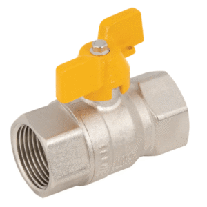 female x female en331 gas wing handle brass nickel plated ball valves