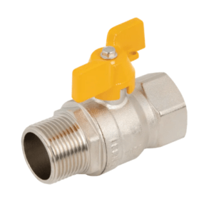 female x female en331 gas wing handle brass nickel plated ball valves