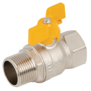 female x female en331 gas wing handle brass nickel plated ball valves