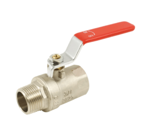 male x female red steel long handle ball valves
