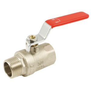 male x female red steel long handle ball valves
