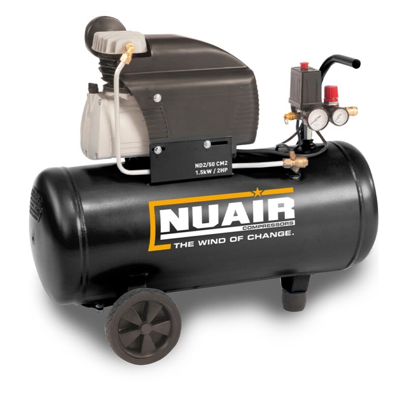 Import Direct Compressor NUAIR 1.5kW 8Bar 7.4CFM 24Lt Lubricated Direct Drive Compressor